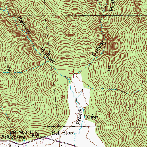 Topographic Map of Culver Hollow, AL