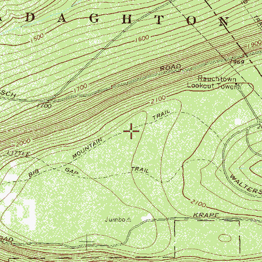 Topographic Map of Big Mountain Trail, PA
