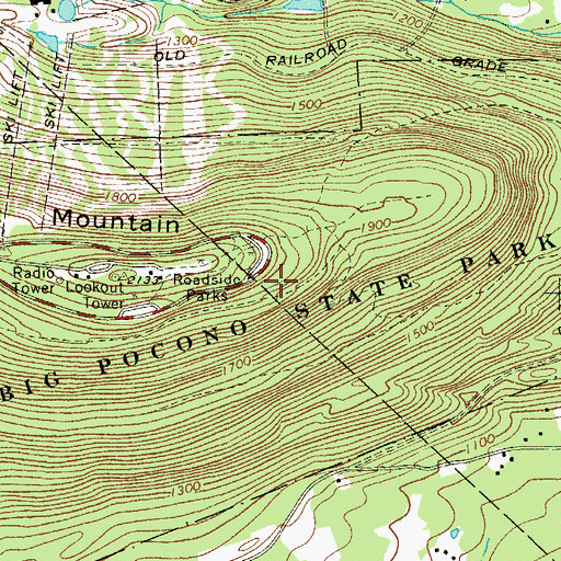 Topographic Map of Big Pocono State Park, PA