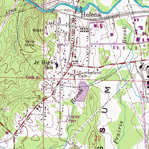 Topographic Map of Cumberland Cemetery, AL
