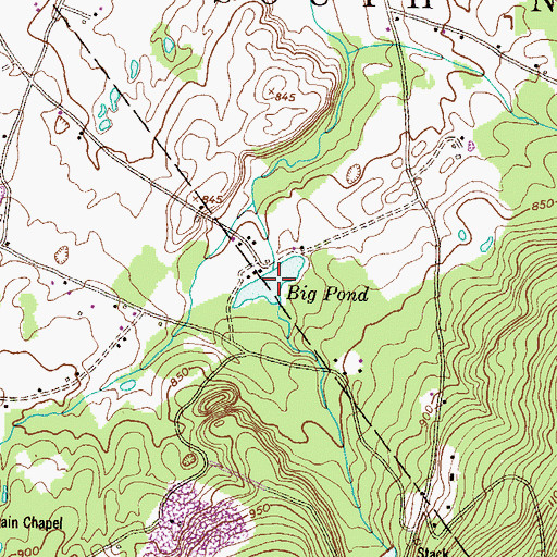 Topographic Map of Big Pond, PA