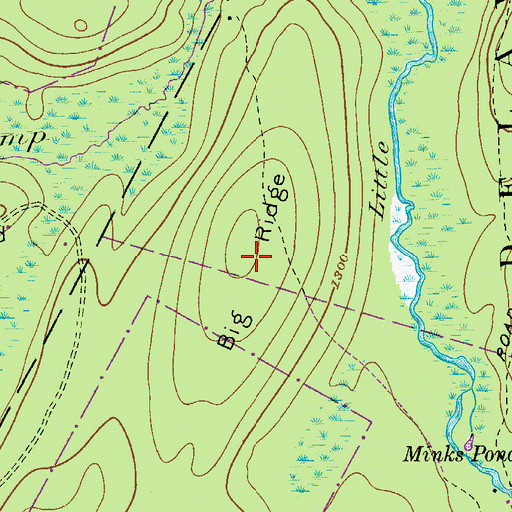 Topographic Map of Big Ridge, PA