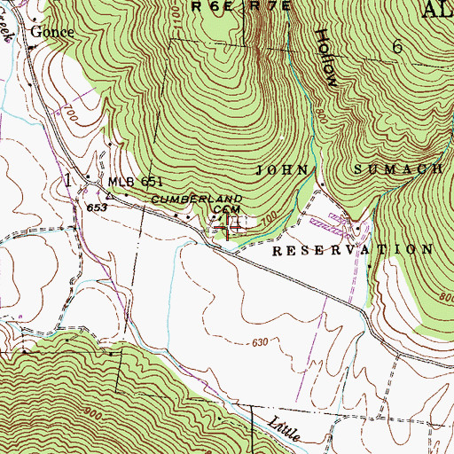 Topographic Map of Cumberland Cemetery, AL