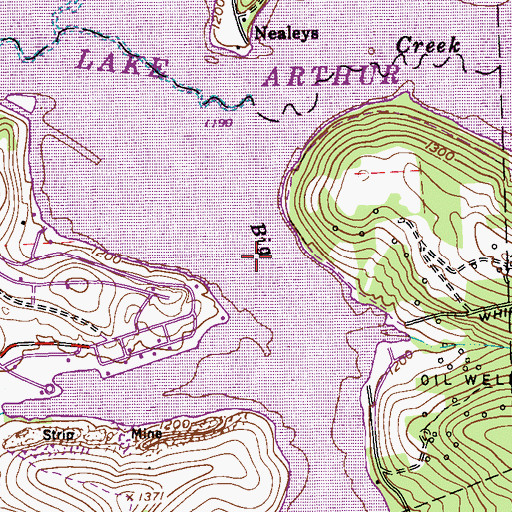 Topographic Map of Big Run, PA