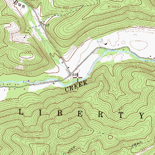 Topographic Map of Big Run, PA