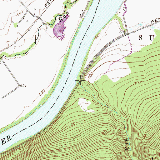 Topographic Map of Big Run, PA