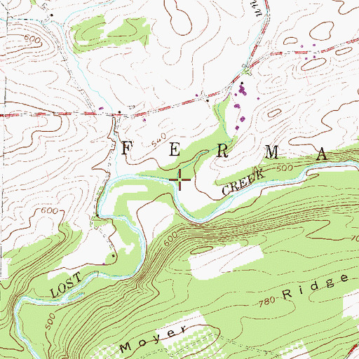 Topographic Map of Big Run, PA
