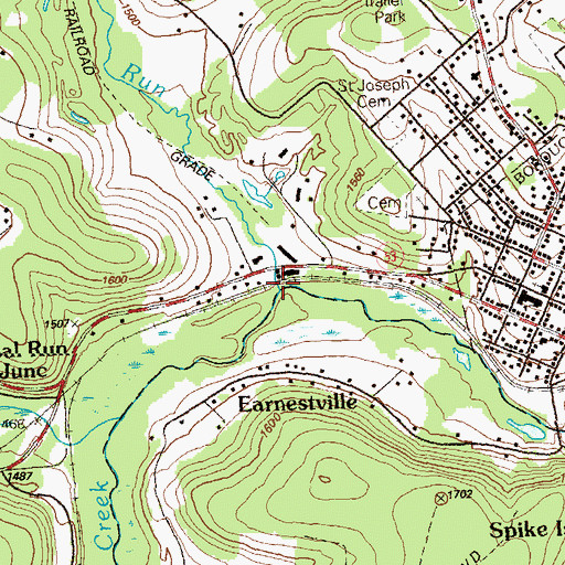 Topographic Map of Big Run, PA