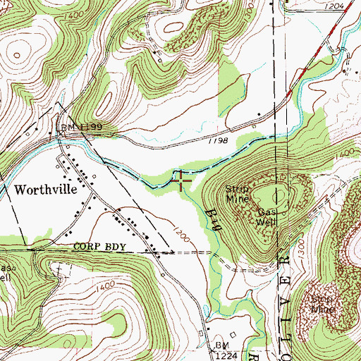 Topographic Map of Big Run, PA