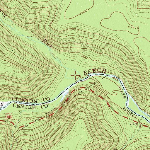 Topographic Map of Big Run, PA