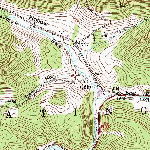 Topographic Map of Big Tree Hollow, PA