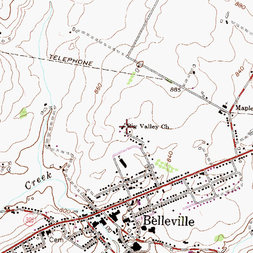 Topographic Map of Big Valley Church, PA