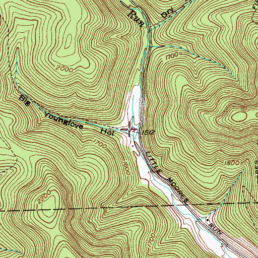 Topographic Map of Big Younglove Hollow, PA