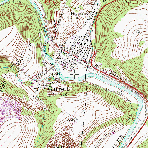 Topographic Map of Bigby Creek, PA