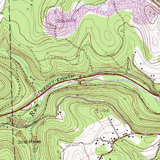 Topographic Map of Bilger Run, PA