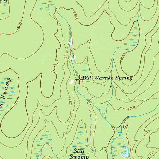 Topographic Map of Bill Warner Spring, PA