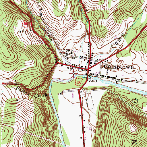 Topographic Map of Billings Creek, PA