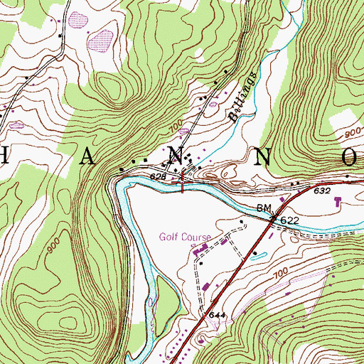 Topographic Map of Billings Mill Brook, PA