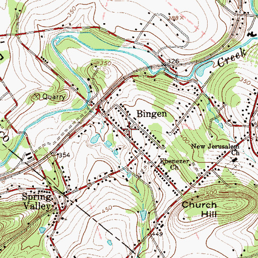 Topographic Map of Bingen, PA