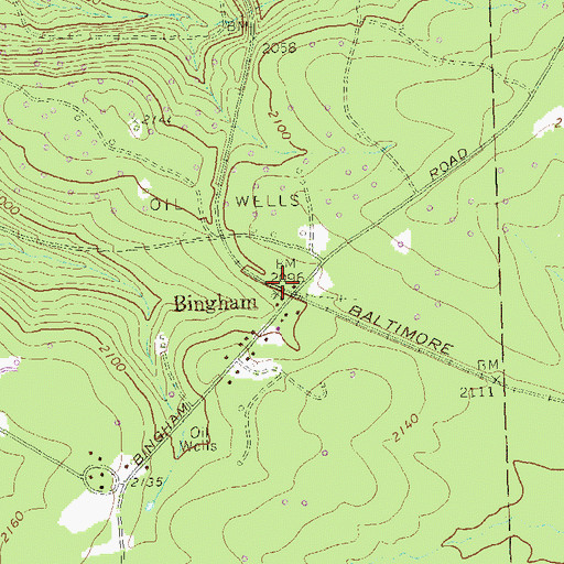 Topographic Map of Bingham, PA