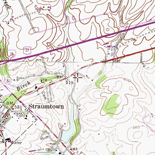Topographic Map of Birch Creek, PA