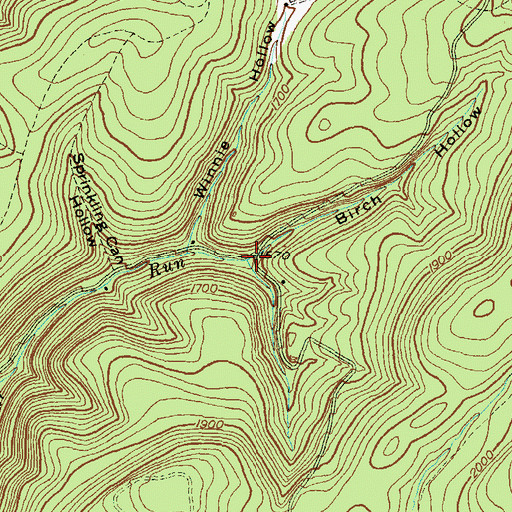 Topographic Map of Birch Hollow, PA