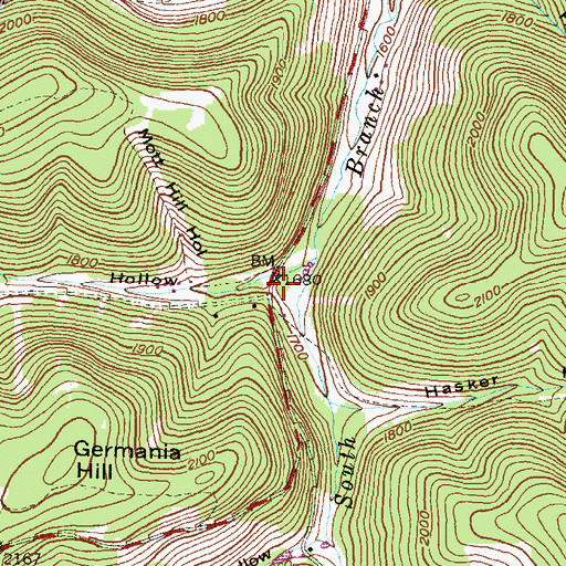 Topographic Map of Birch Still Hollow, PA