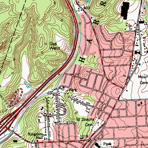 Topographic Map of Birdville, PA