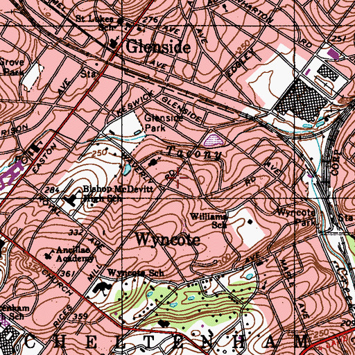 Topographic Map of Bishop Mcdevitt High School, PA