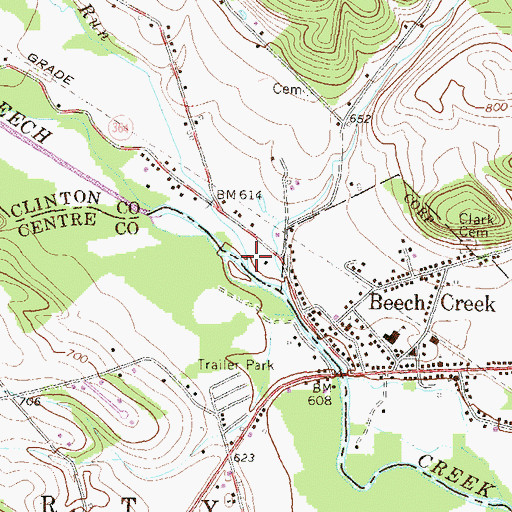 Topographic Map of Bitner Run, PA
