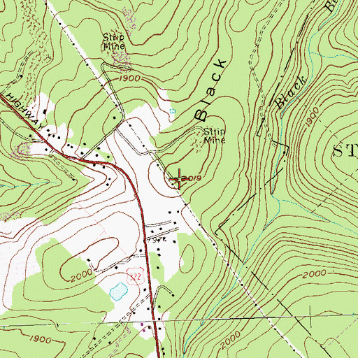 Topographic Map of Black Bear Hill, PA