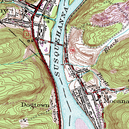 Topographic Map of Black Creek, PA