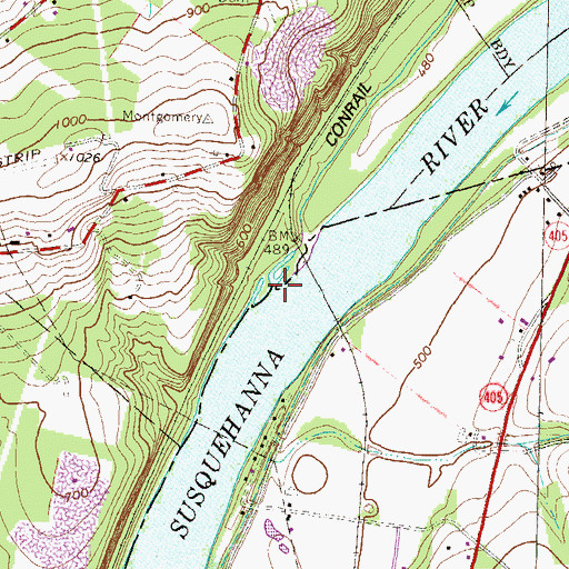 Topographic Map of Black Hole Creek, PA