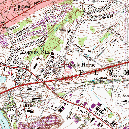 Topographic Map of Black Horse, PA