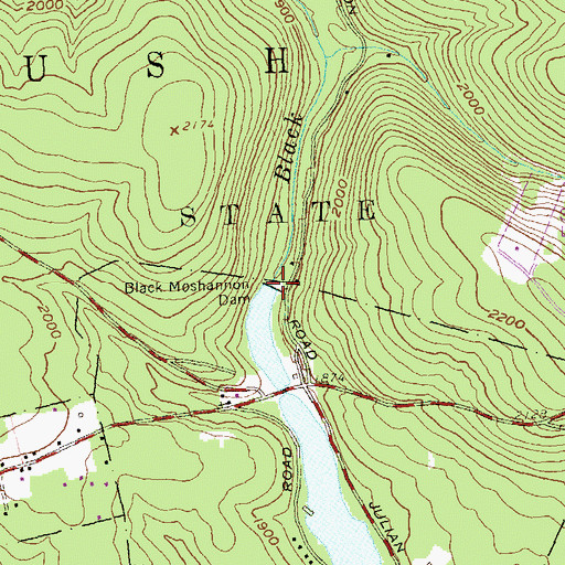 Topographic Map of Black Moshannon Dam, PA
