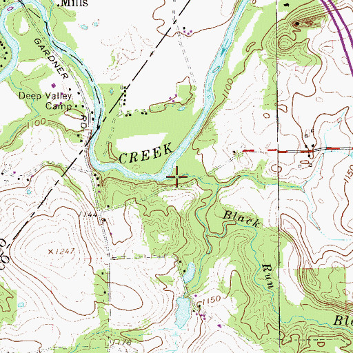 Topographic Map of Black Run, PA