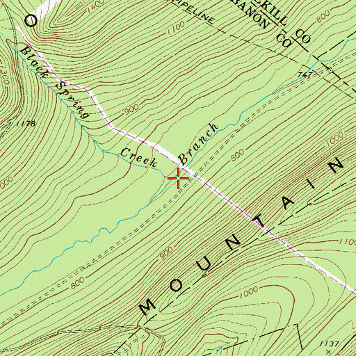 Topographic Map of Black Spring Creek, PA