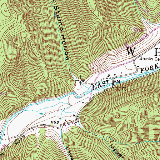 Topographic Map of Black Stump Hollow, PA