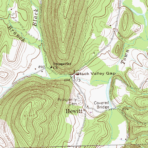 Topographic Map of Black Valley Gap, PA