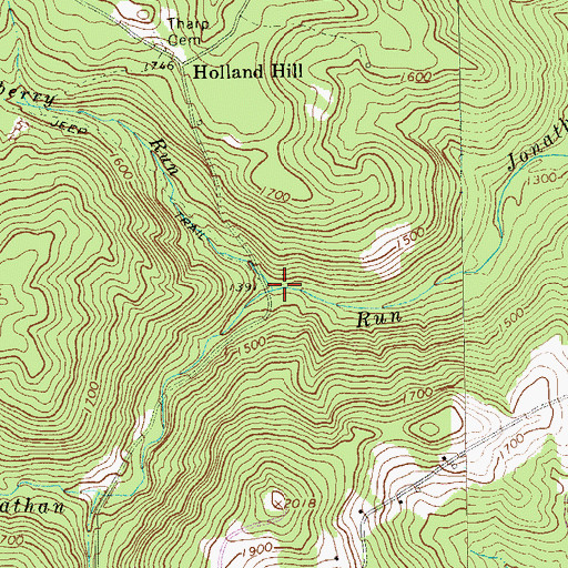 Topographic Map of Blackberry Run, PA