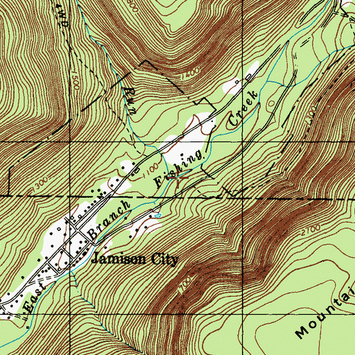 Topographic Map of Blackberry Run, PA