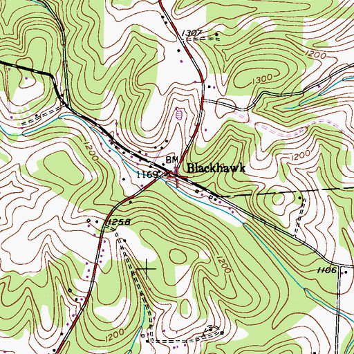 Topographic Map of Blackhawk, PA