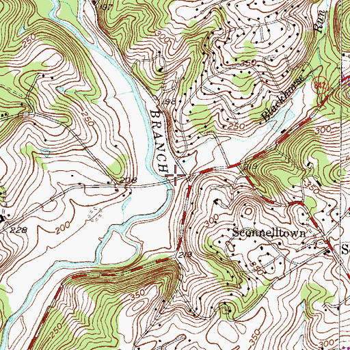 Topographic Map of Blackhorse Run, PA