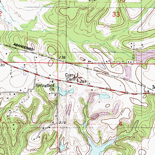 Topographic Map of Curry Cemetery, AL