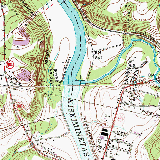Topographic Map of Blacklegs Creek, PA