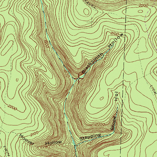 Topographic Map of Blacksmith Hollow, PA