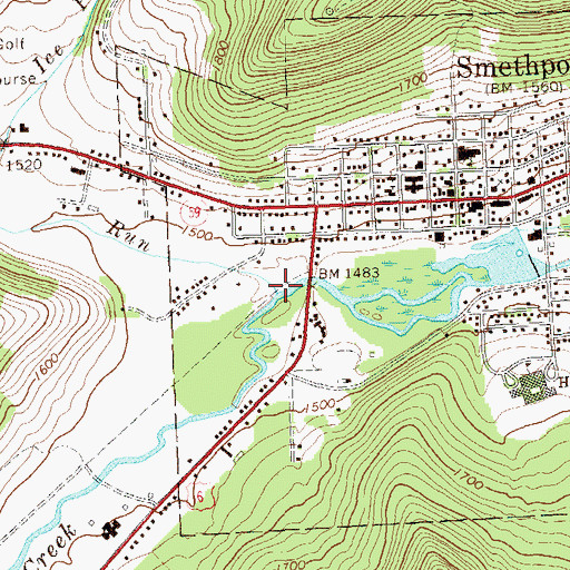 Topographic Map of Blacksmith Run, PA