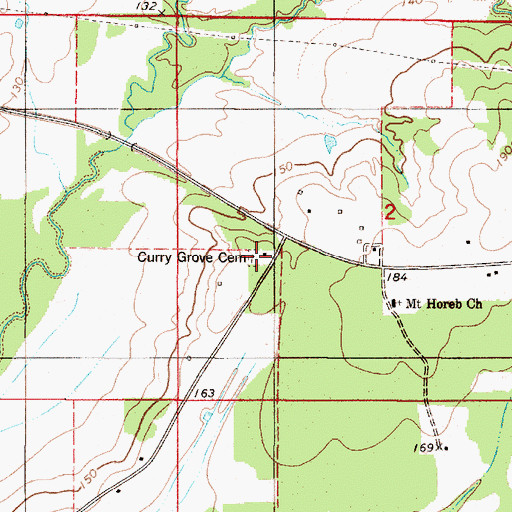 Topographic Map of Curry Grove Cemetery, AL