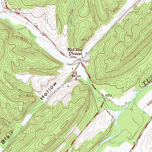 Topographic Map of Blair Hollow, PA