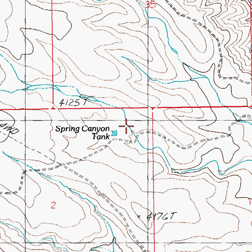 Topographic Map of Spring Canyon Tank, AZ